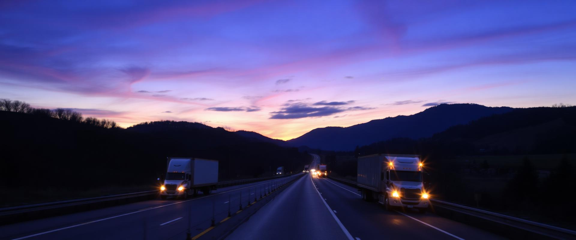 Snow-dusted interstate highway through the Appalachian mountains