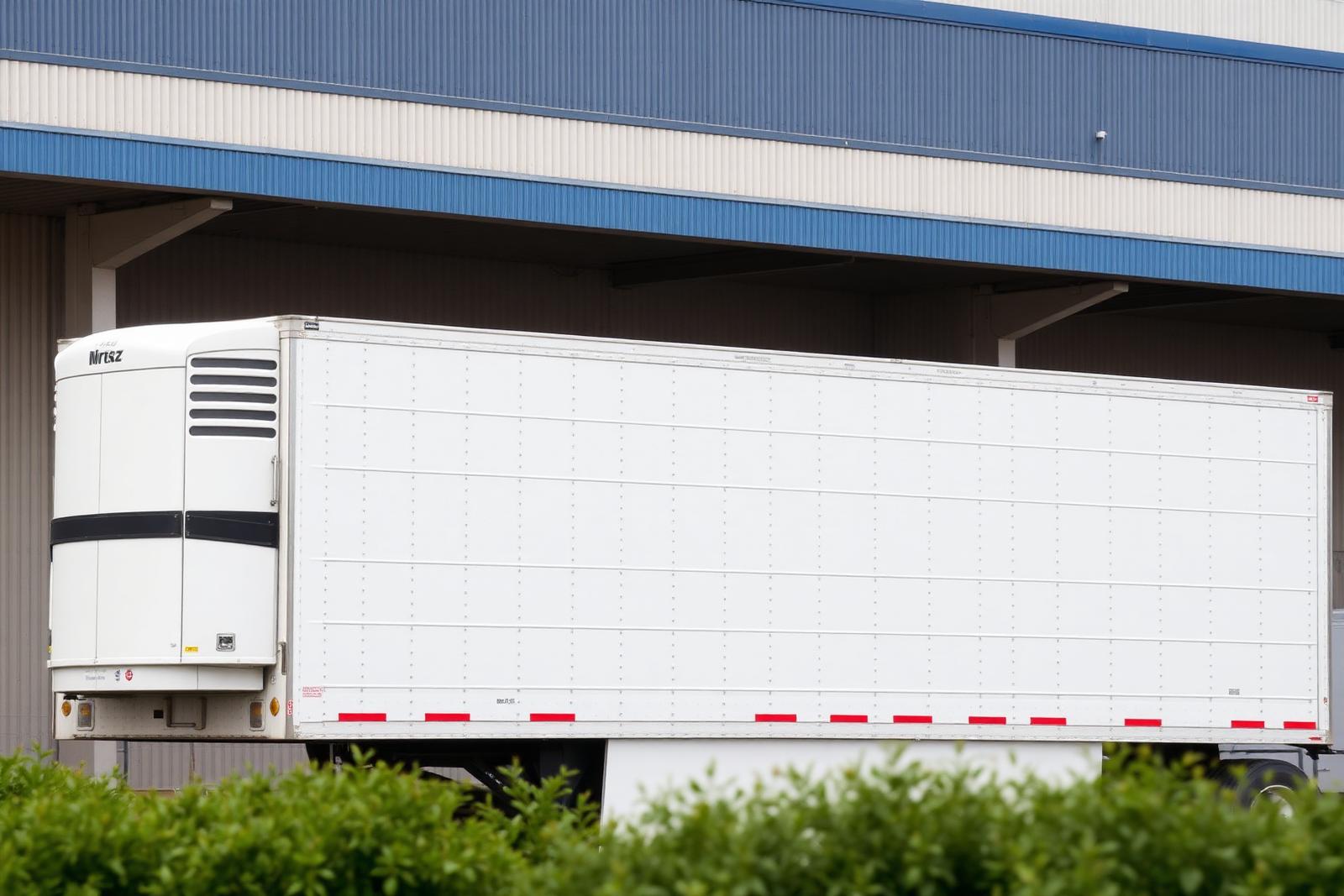 Refrigerated trailer at a produce loading dock