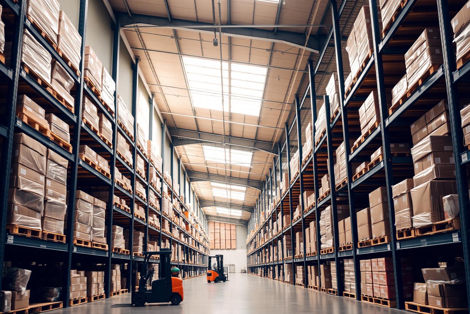 Pallet racking inside the PCH Logistics Martinsburg warehouse